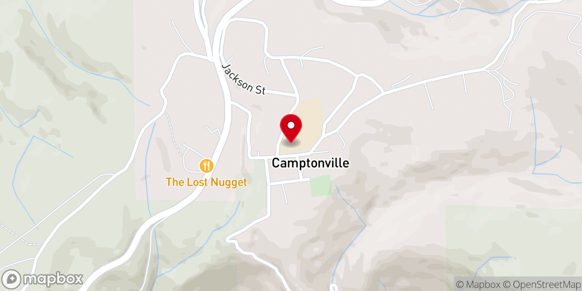 Map showing location of Camptonville Community Center