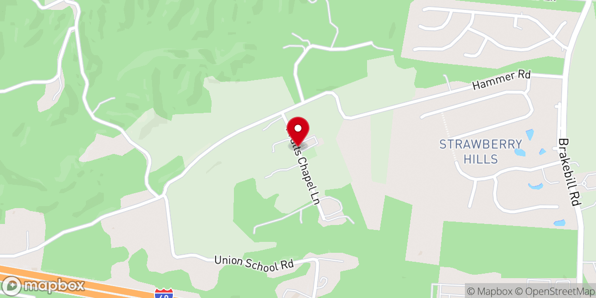 Map showing location of Pratt's Chapel Baptist Church