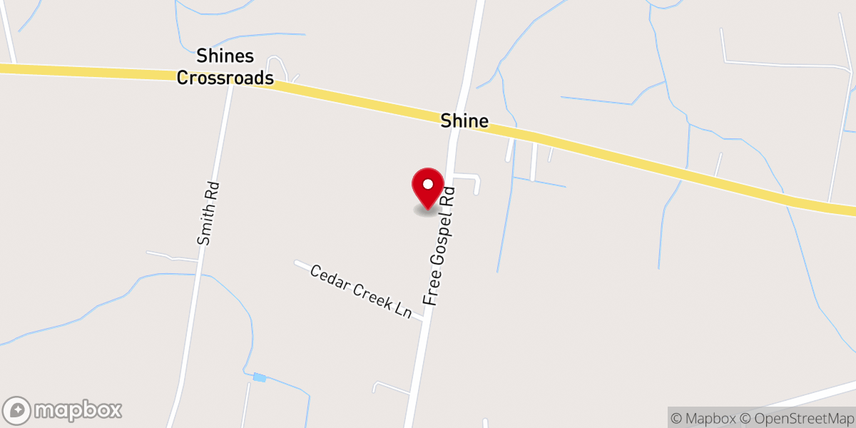 Map showing location of Free Tabernacle