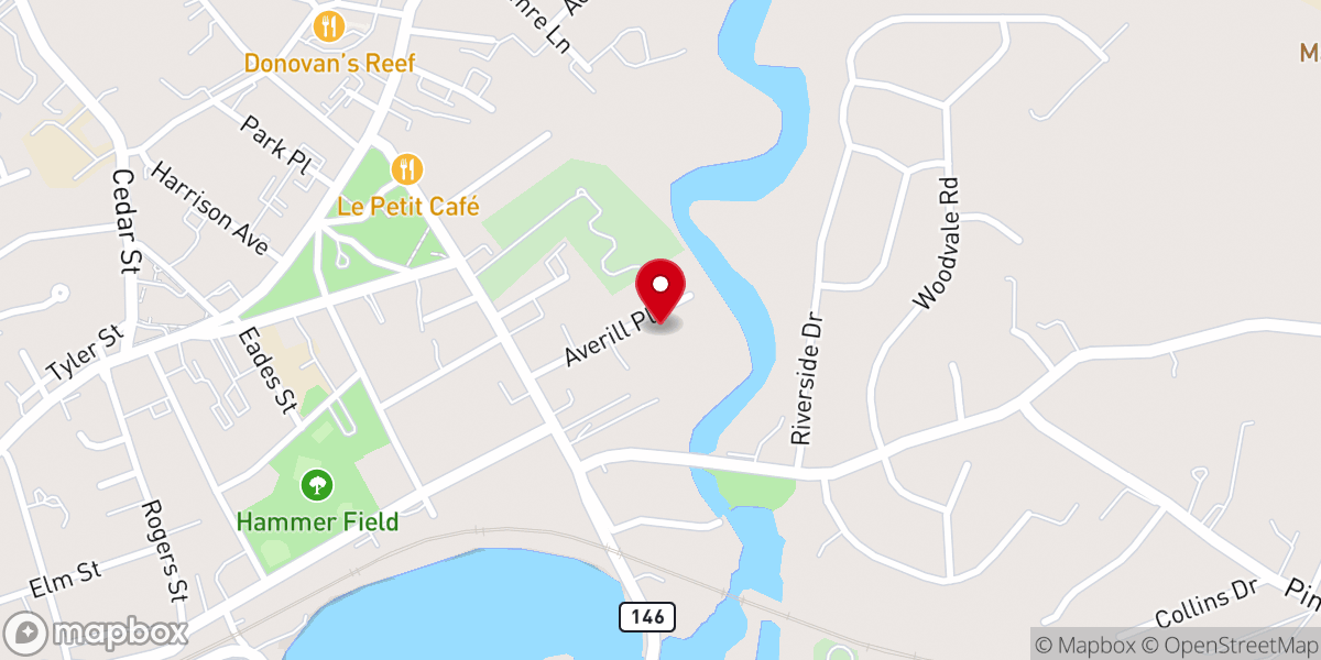 Map showing location of First Baptist Church of Branford Parsonage