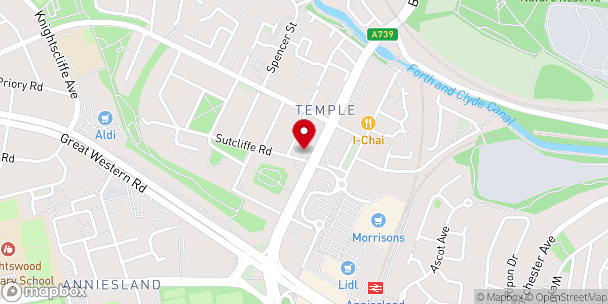 Map showing location of Anniesland Methodist Church