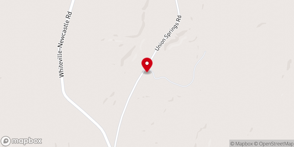 Map showing location of Union Springs MB Church