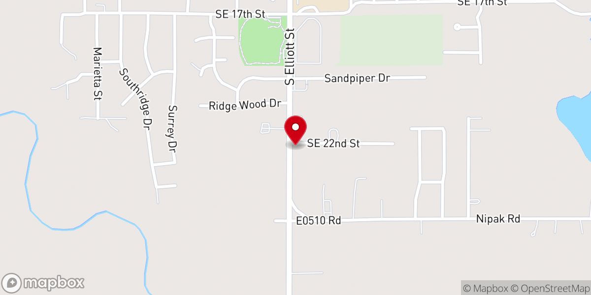 Map showing location of Our Oasis Baptist Church