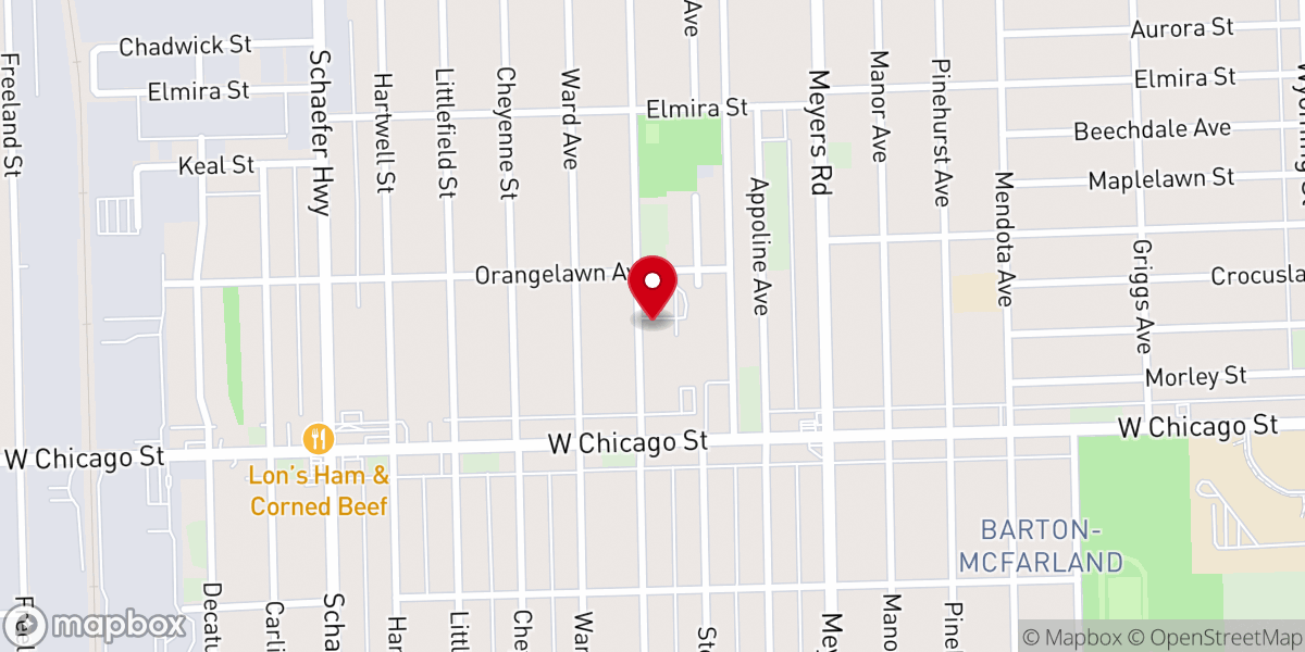 Map showing location of Central Baptist Church South Campus