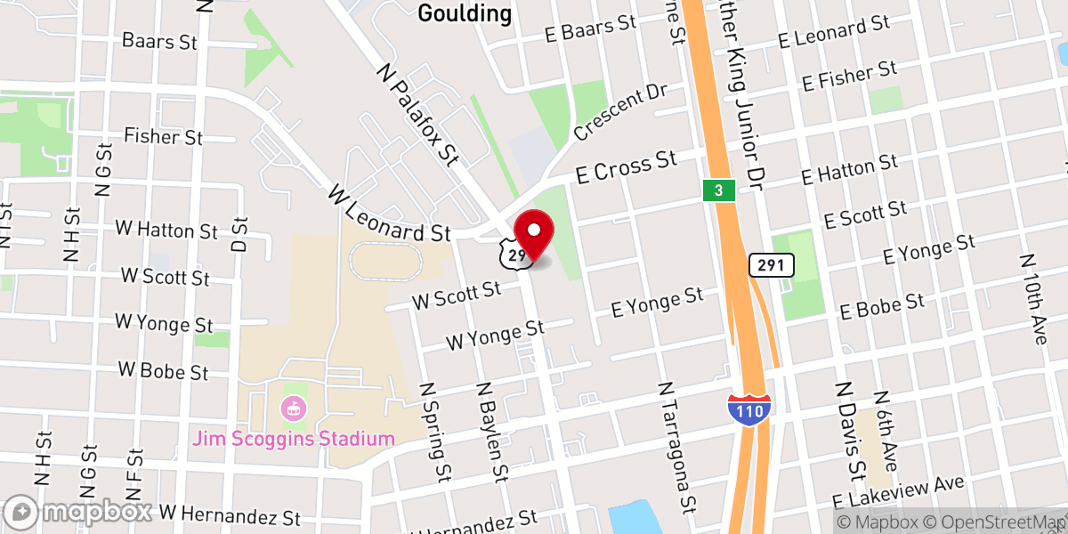 Map showing location of Bethel Assembly of God Church