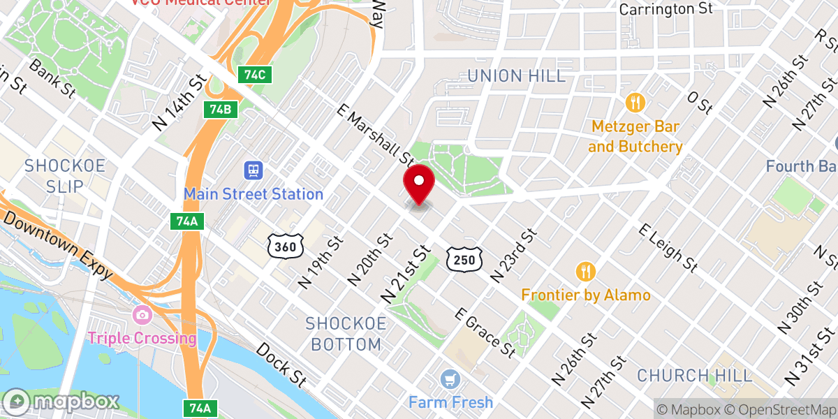 Map showing location of New Light Baptist Church