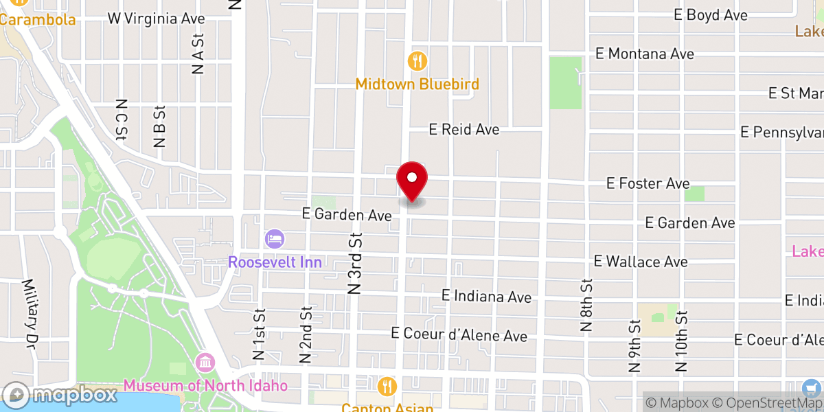 Map showing location of Garden Church