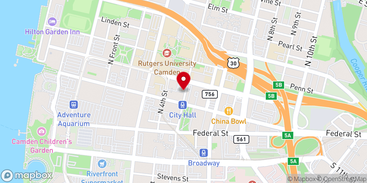 Map showing location of Tabernacle of Faith Church of God in Christ