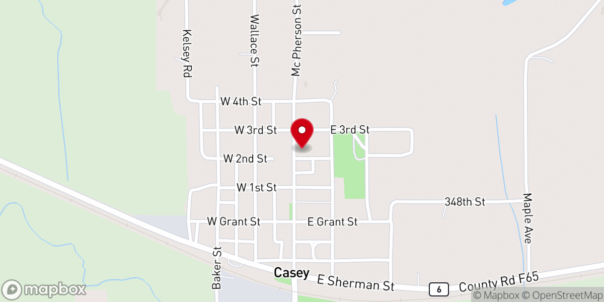 Map showing location of Casey United Methodist Church - A-C - Food Pantry