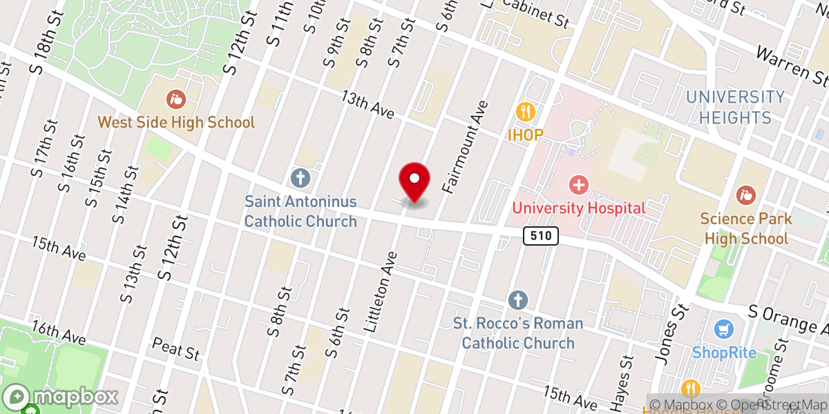 Map showing location of Vineyard Baptist Church