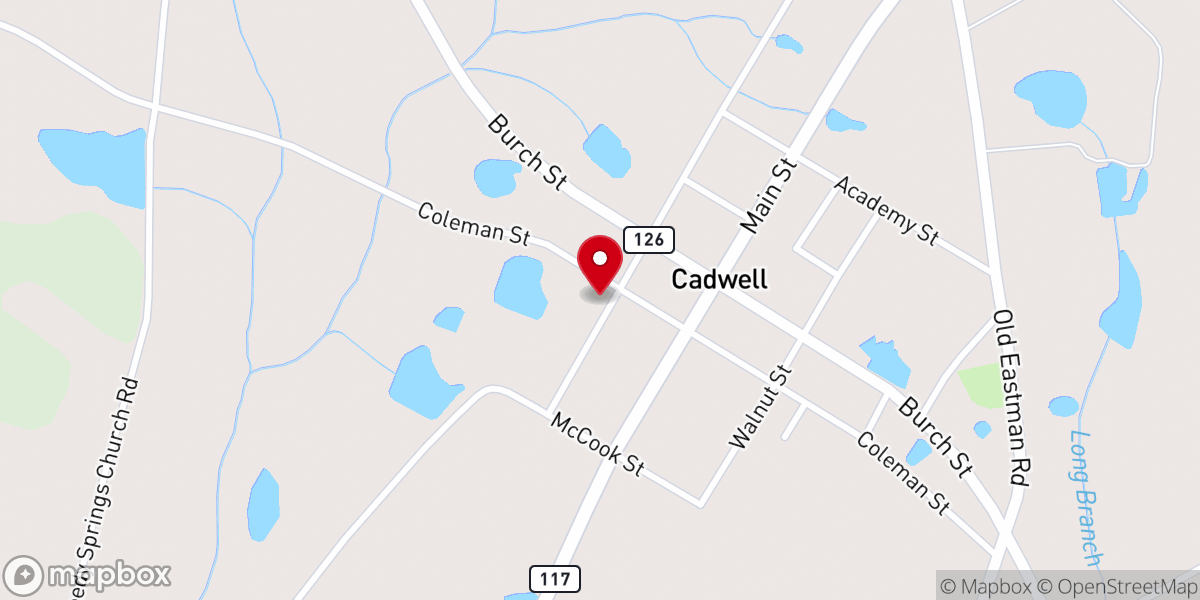 Map showing location of Sunhill Baptist Church