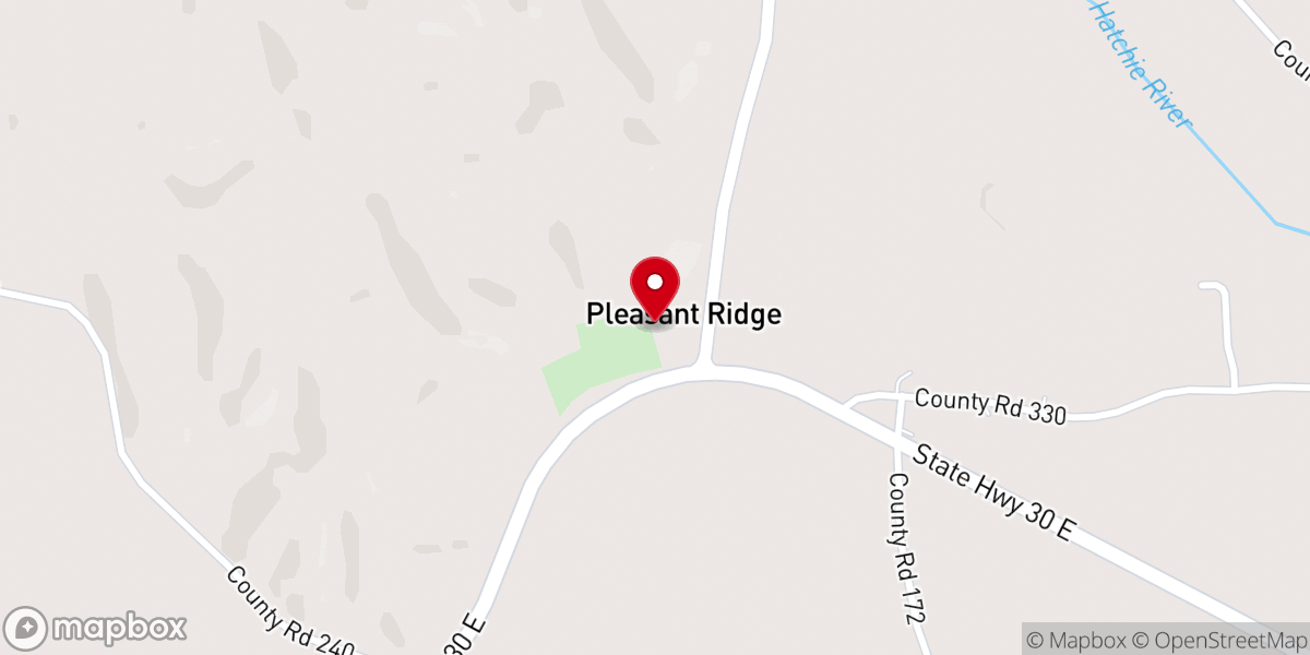 Map showing location of Pleasant Ridge Baptist Church