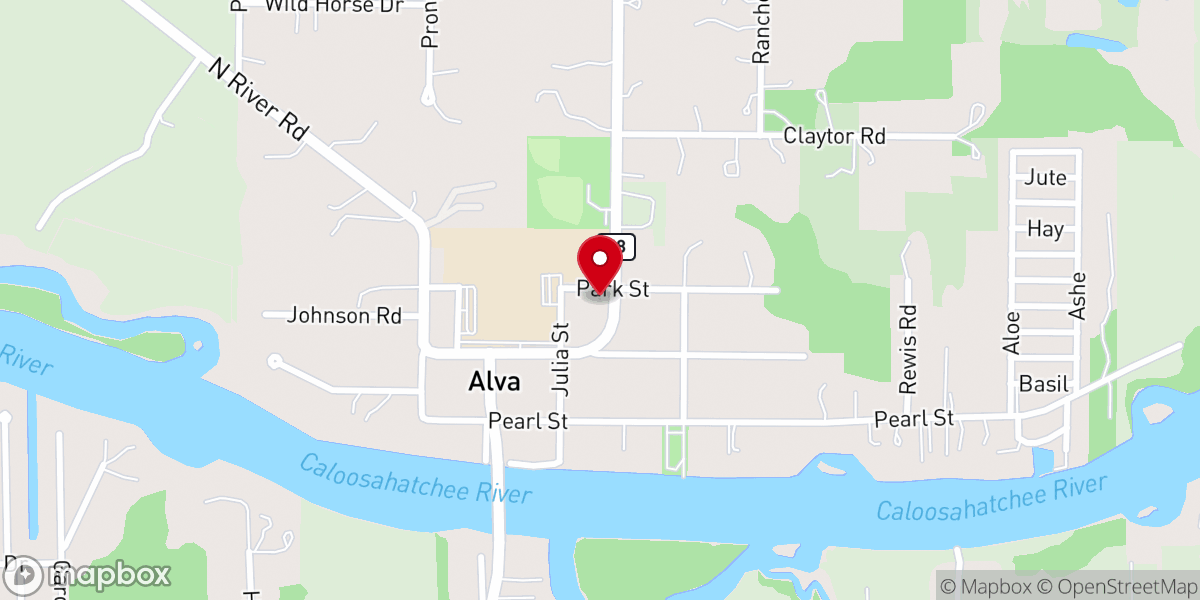 Map showing location of Alva Church of God