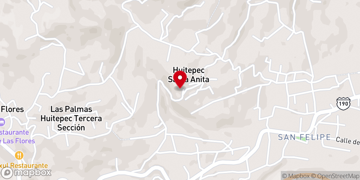 Map showing location of Templo de Santa Ana
