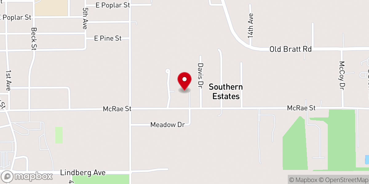 Map showing location of McRae Street Methodist Church