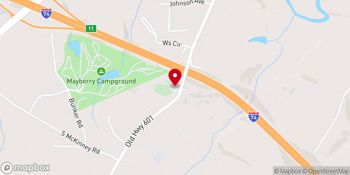 Map showing location of White Plains Baptist Church