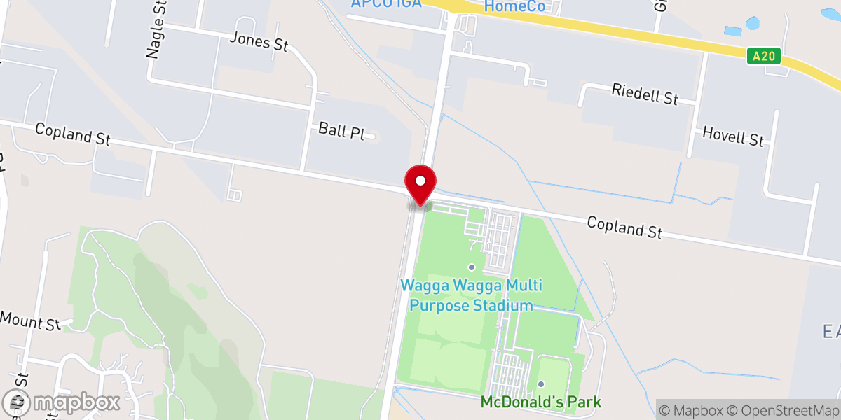 Map showing location of Wagga Evangelical Church