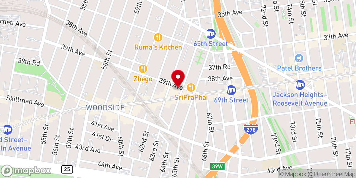 Map showing location of Chinese Christian Church of Queens New York