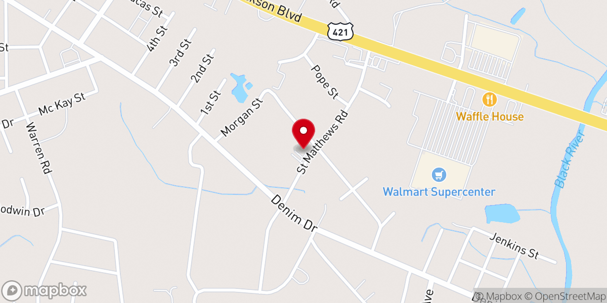 Map showing location of St Matthews PFWB Church