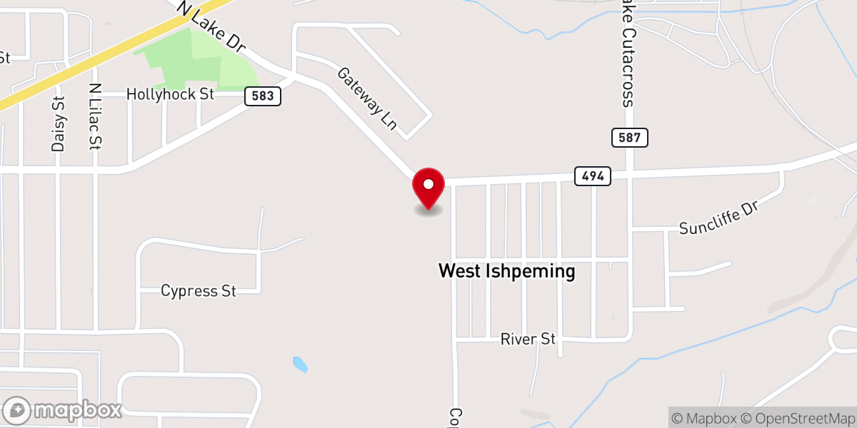Map showing location of Bible Baptist Church