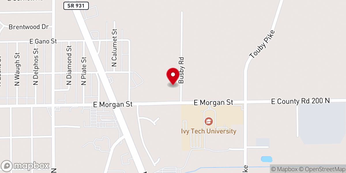 Map showing location of Morning Star Church of Kokomo