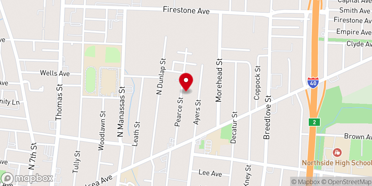 Map showing location of Christian Springs Baptist Church