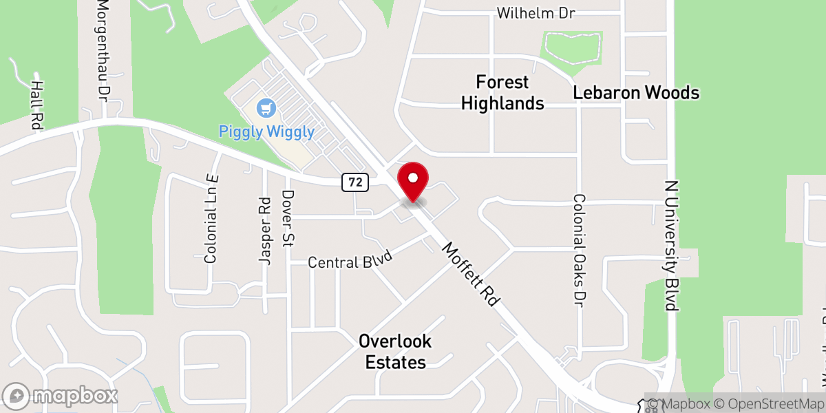 Map showing location of Forest Hill Church of God
