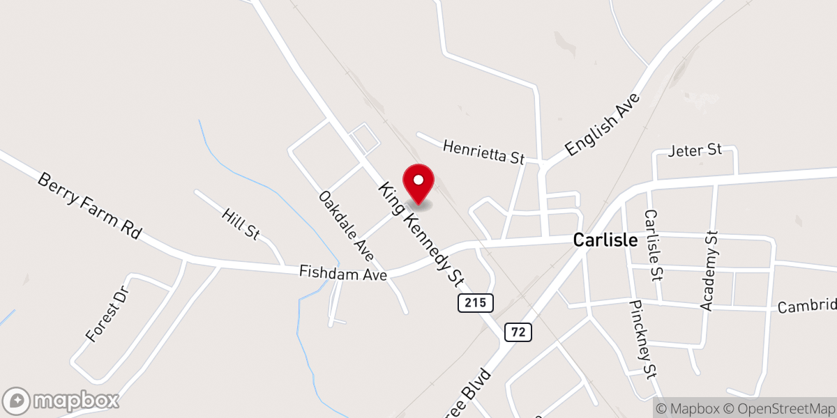Map showing location of Carlisle Christian Fellowship Church