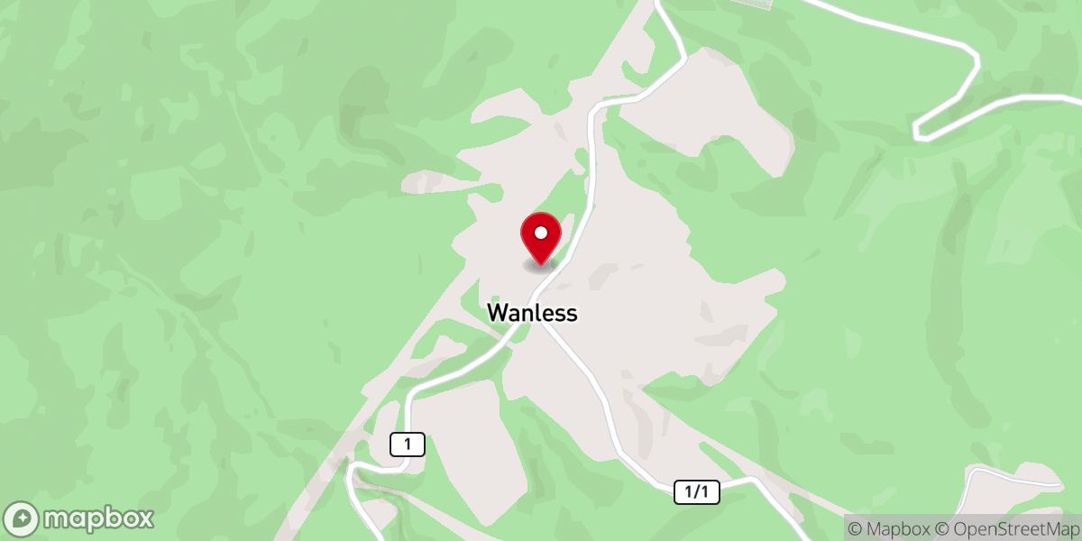 Map showing location of Wanless United Methodist Church