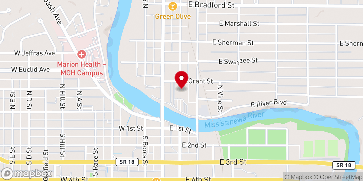 Map showing location of Northview Church - Marion Microsite Campus