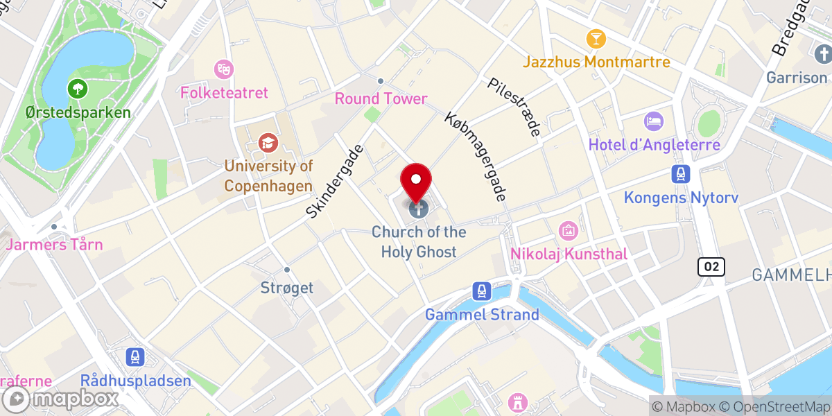 Map showing location of Helligaandskirken