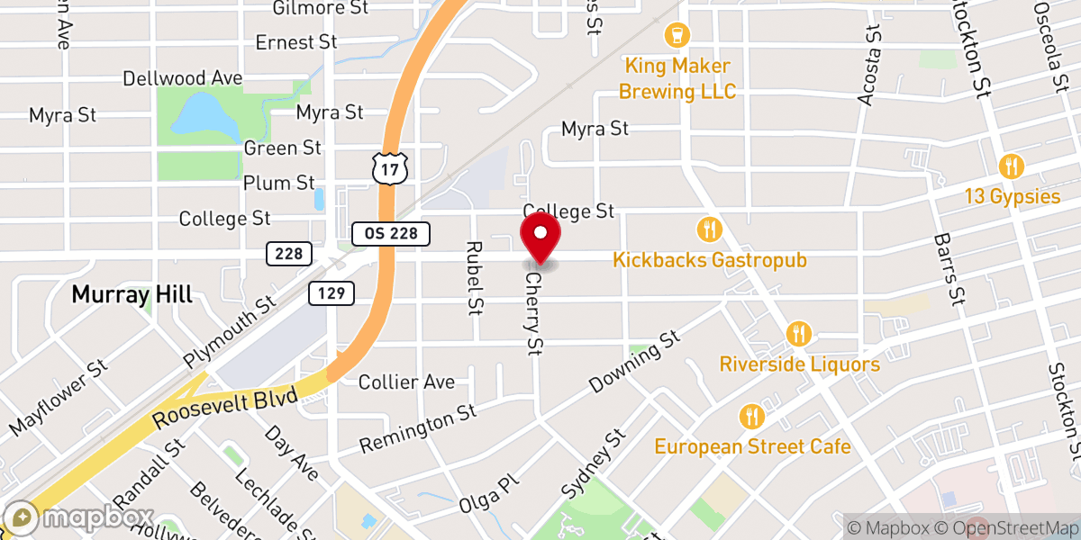 Map showing location of Riverside United Church of Christ