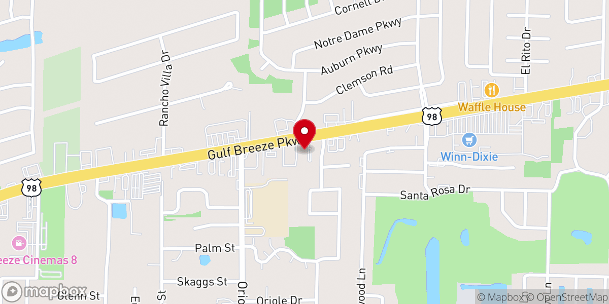 Map showing location of Vietnamese Christian Church of NW Florida