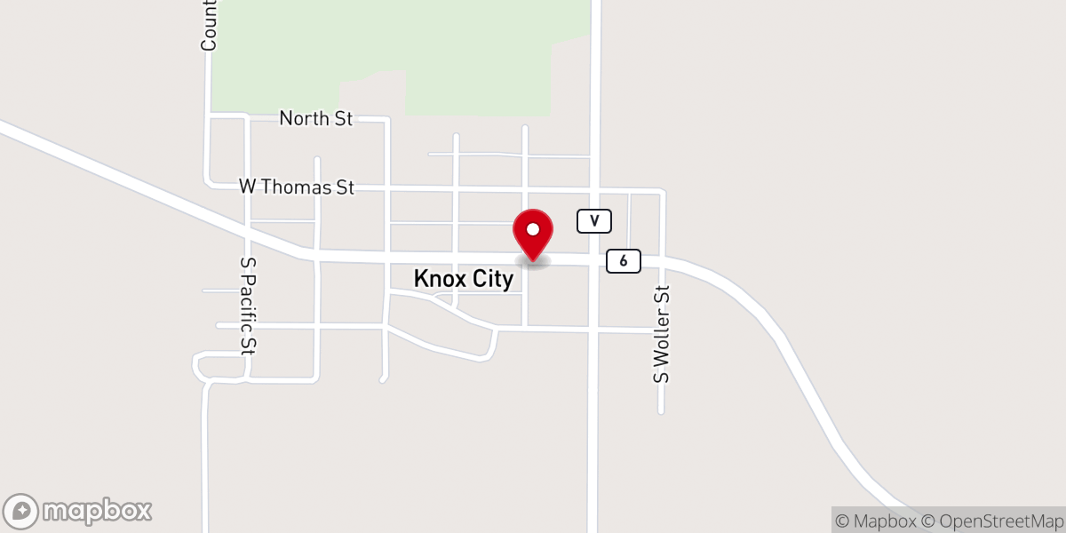 Map showing location of Knox City United Methodist Church