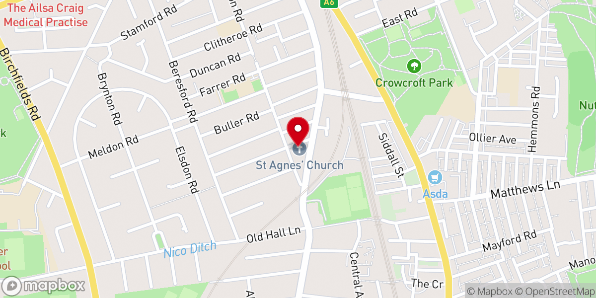 Map showing location of St Agnes Longsight