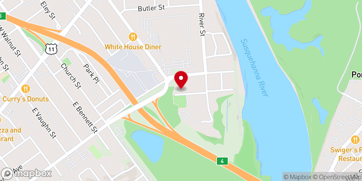 Map showing location of Cross Valley Assembly of God