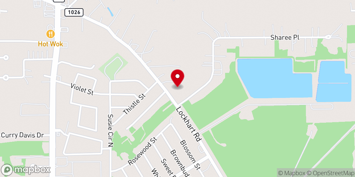 Map showing location of Lockhart Road Baptist Church