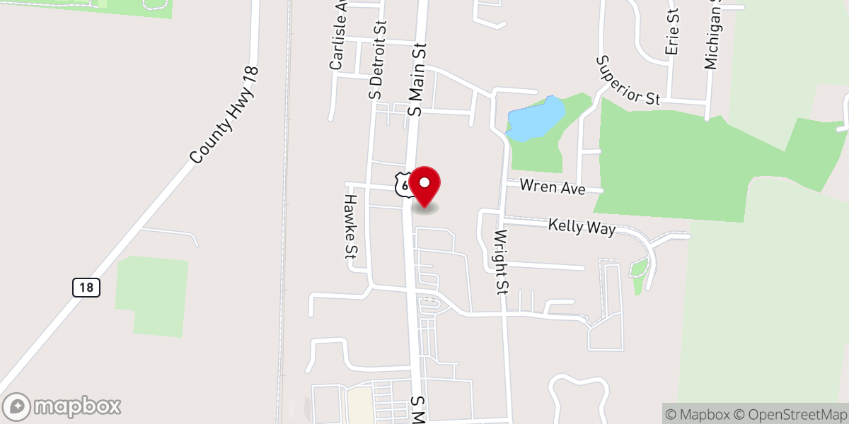 Map showing location of Hillcrest Baptist Church