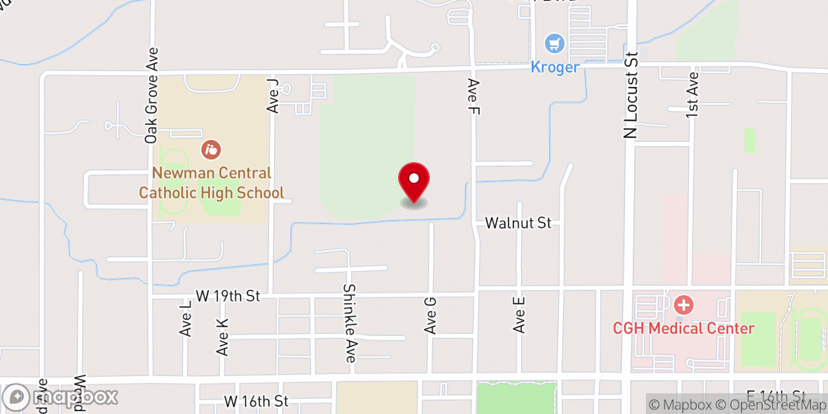 Map showing location of Trinity United Methodist Church