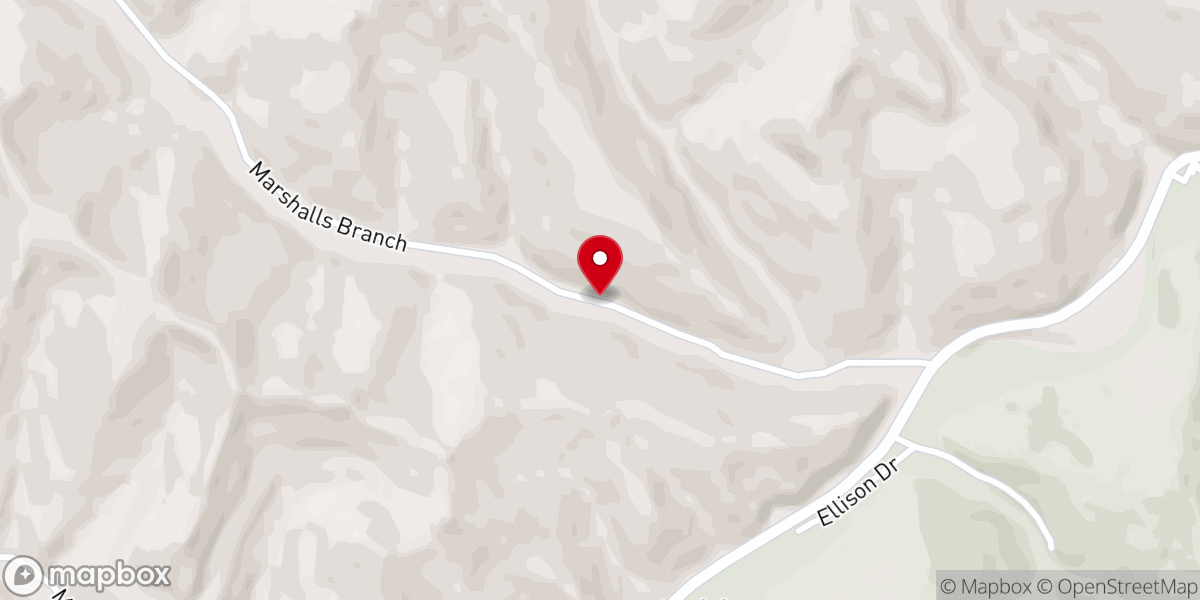 Map showing location of Marshalls Branch Worship Center