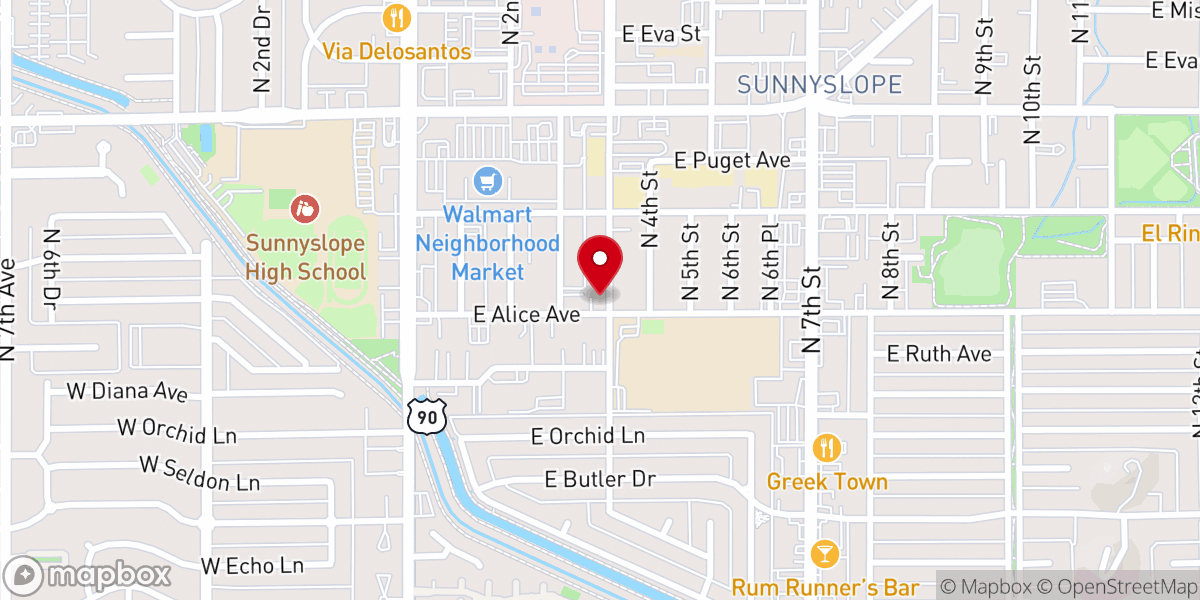 Map showing location of Desert Mission Anglican Church