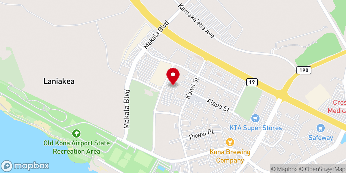 Map showing location of Impact Community Church Kona