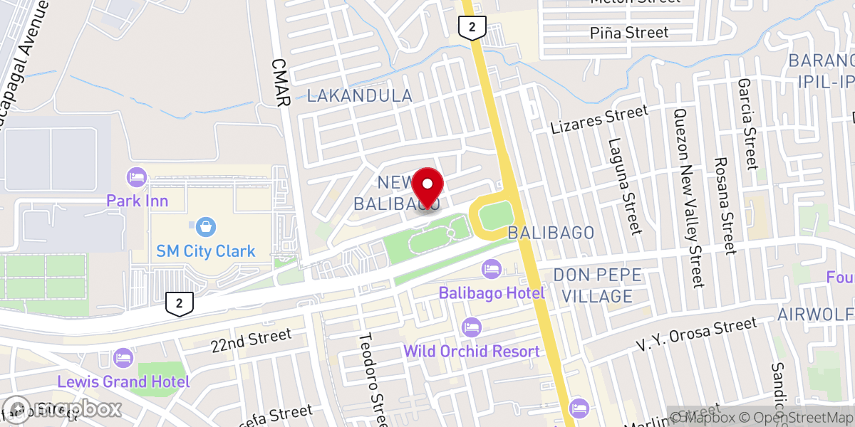 Map showing location of Clark Field Baptist Church