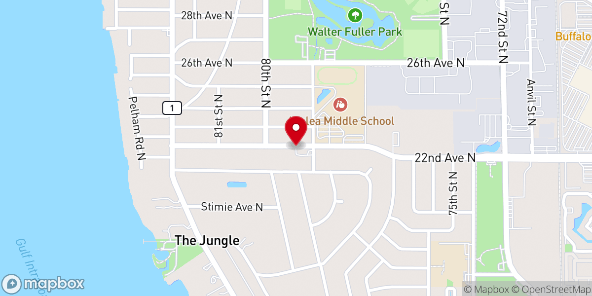 Map showing location of Radiant Church — West St. Pete
