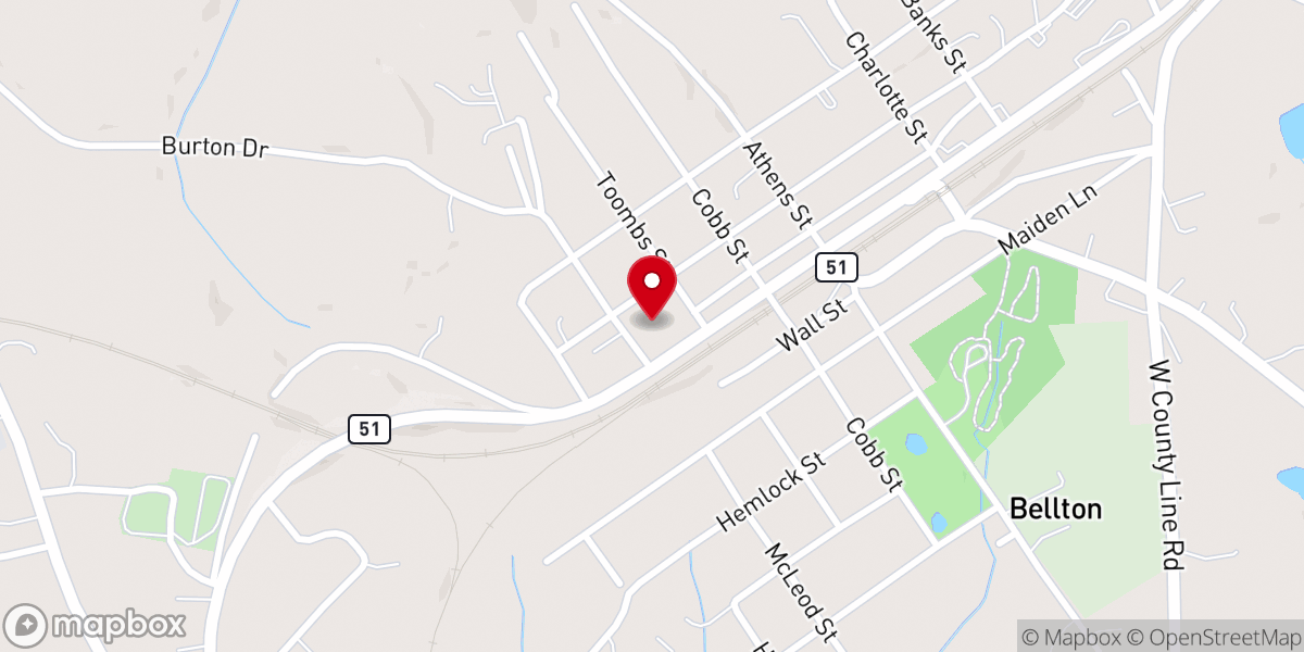 Map showing location of Lula United Methodist Church