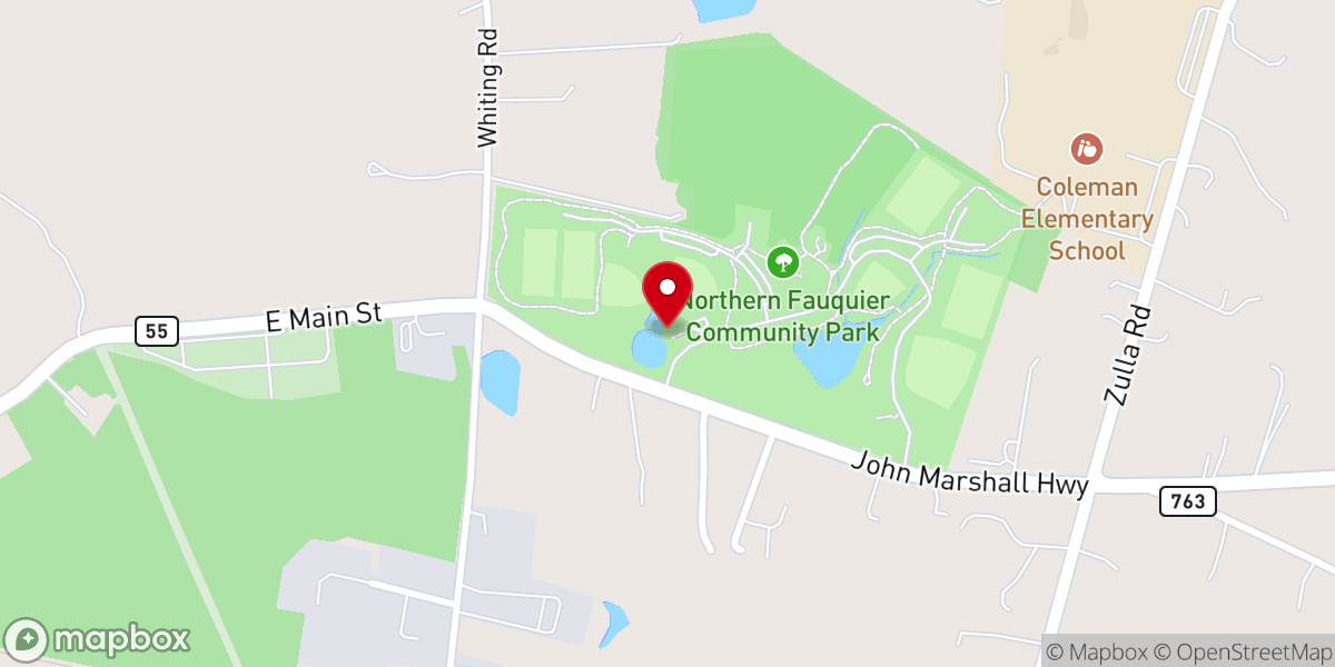 Map showing location of Northern Fauquier Community Park