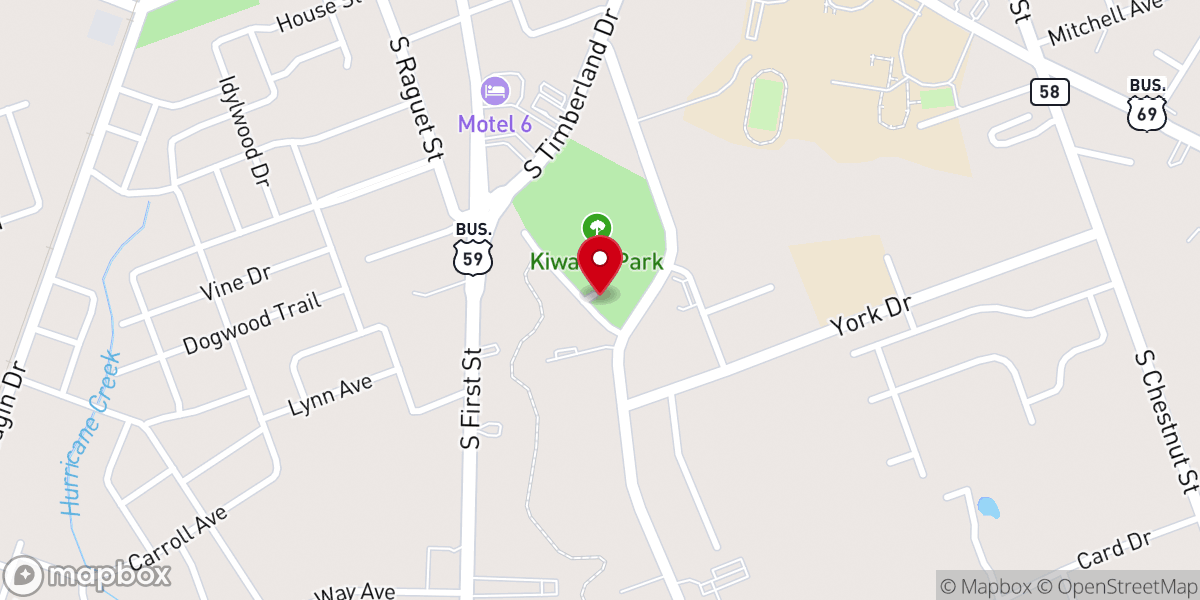 Map showing location of Church in the park