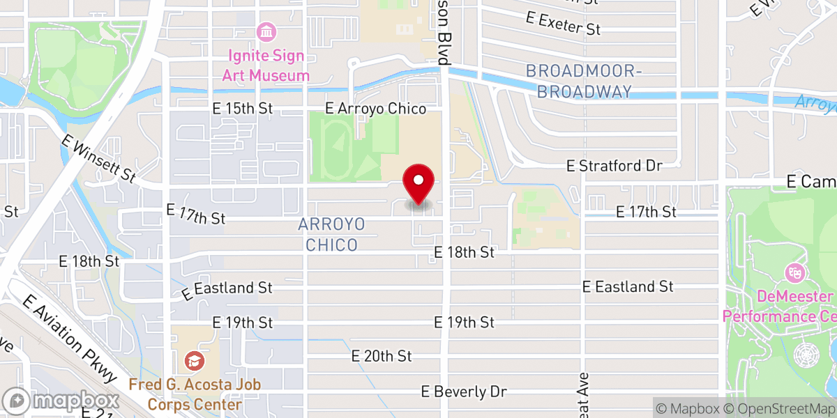 Map showing location of Revolution Church of Tucson