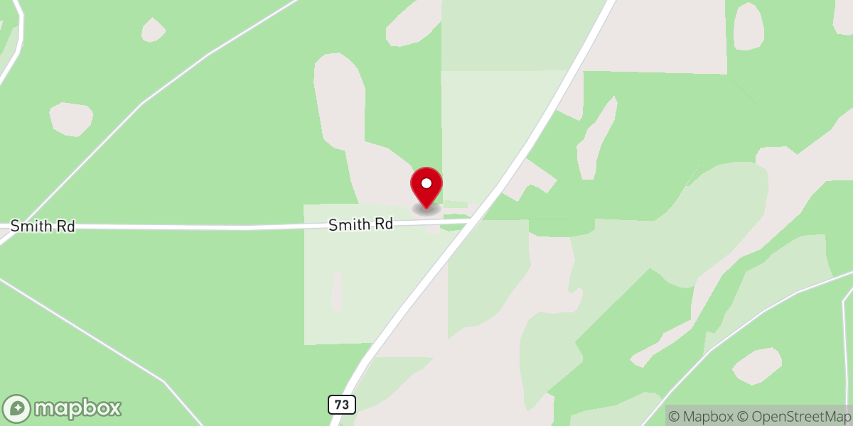 Map showing location of Open Arms Assembly of God Church
