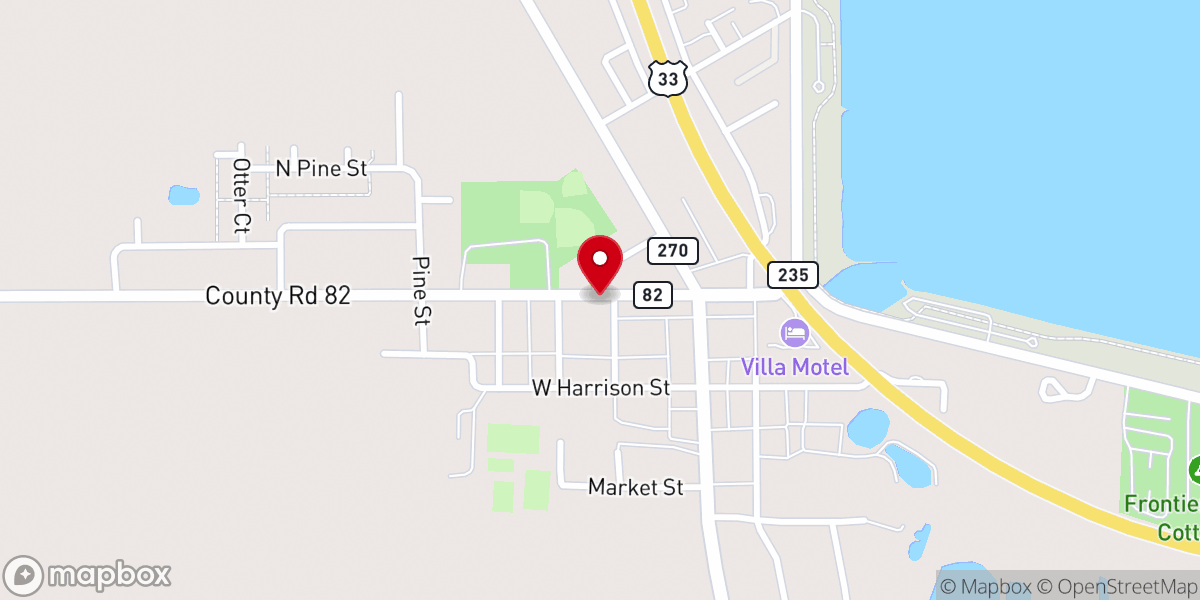 Map showing location of Trinity United Methodist Church
